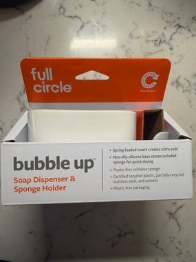 Full Circle Bubble Up Soap Dispenser & Sponge Holder
